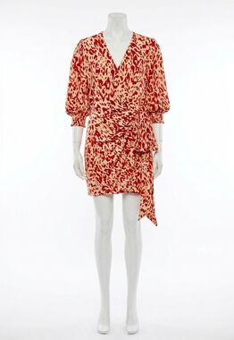 NEW GILNER FARRAR luella dress in brick leopard